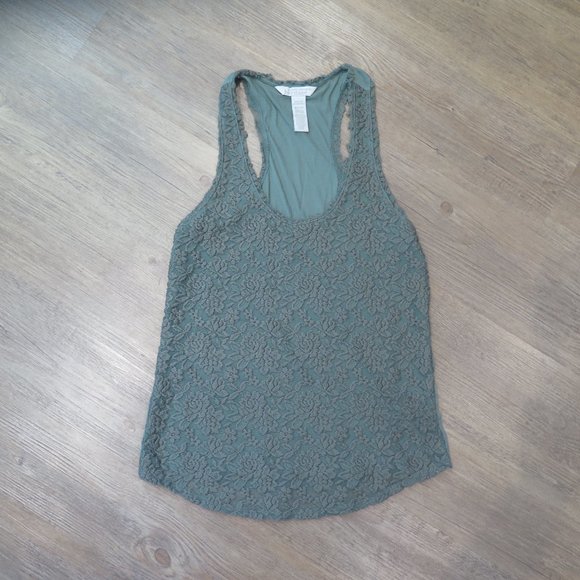 Banana Republic Heritage Olive Green Lace Tank Top - Picture 3 of 6
